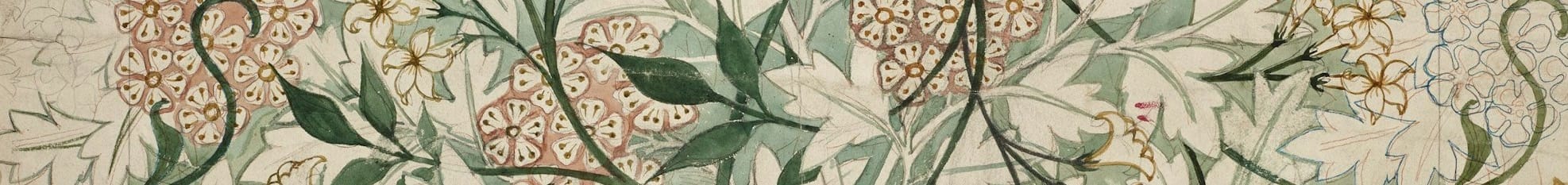 green and white floral textile